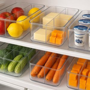 Adjustable Modular Fridge Bins - Customizable Compartmentalization