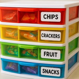 Color-Coded Plastic Drawers - Fun Sorting for Kids?? Snacks