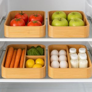 Eco-Friendly Bamboo Fridge Dividers - Sustainable Organization