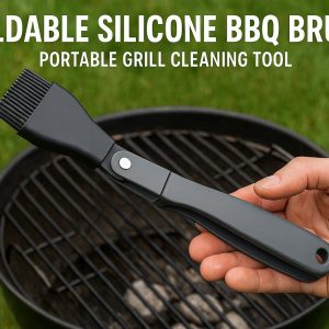 Foldable Silicone BBQ Brush - Portable Grill Cleaning Tool
