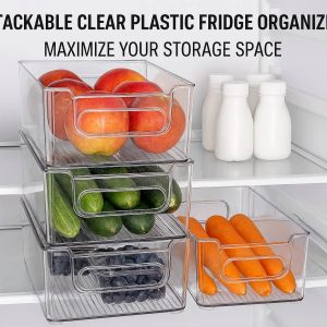 Stackable Clear Plastic Fridge Organizer - Maximize Your Storage Space